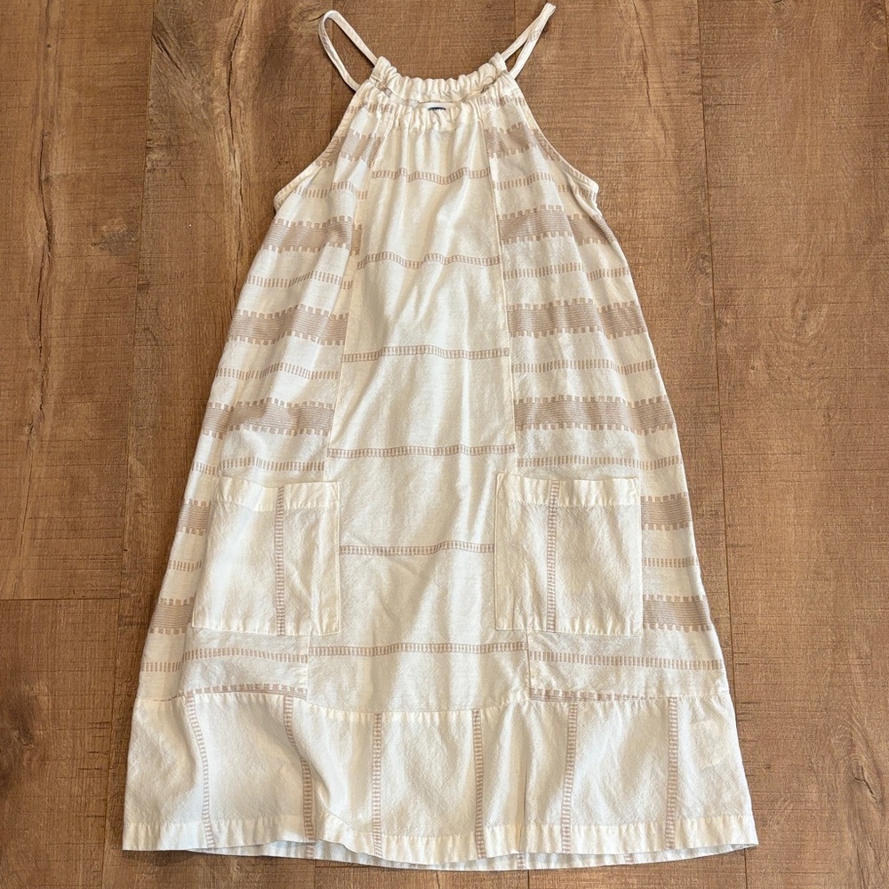 Old navy cotton linen like shift dress halter casual boho